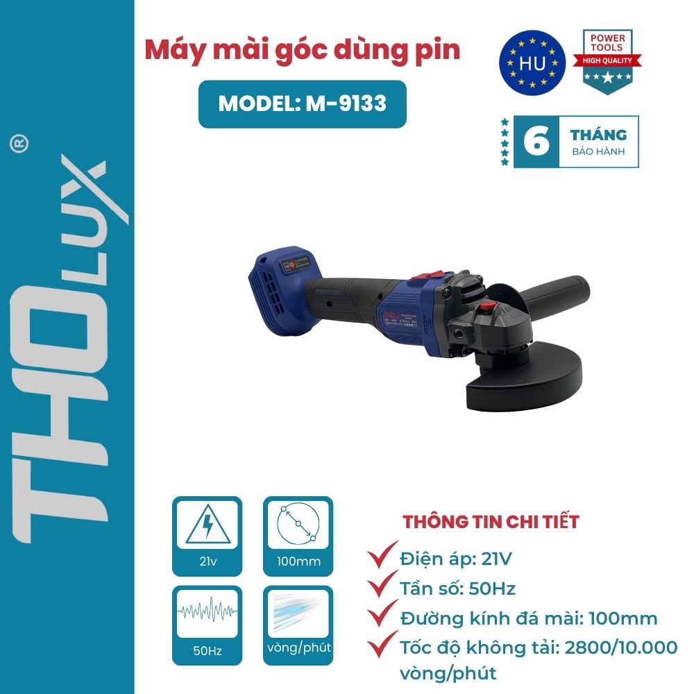 Máy mài góc dùng pin M-9133 đường kính đá mài 100mm